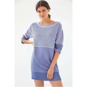 Daily Practice by Anthropologie‎ Knit Tunic Dress Blue Striped Colorblock Large